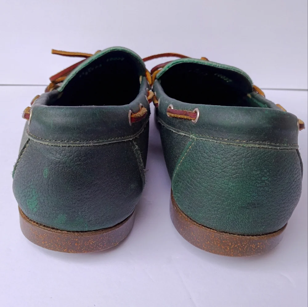 Allen Edmonds Green Northland Classic Green Leather Boat Shoes